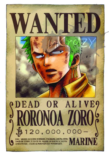 Estampa Roronoa Zoro Wanted - OBM