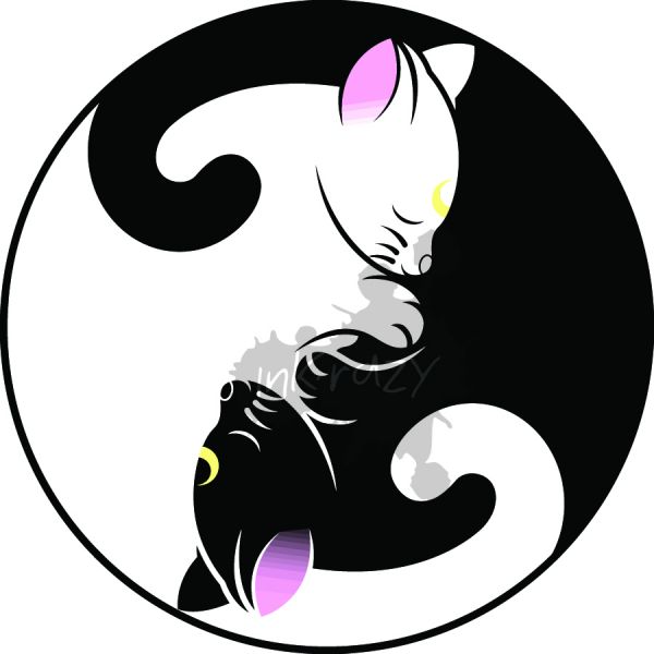 Estampa Ying Yang Cat - OBM